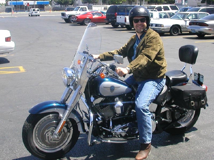 JW on Bike In Lot